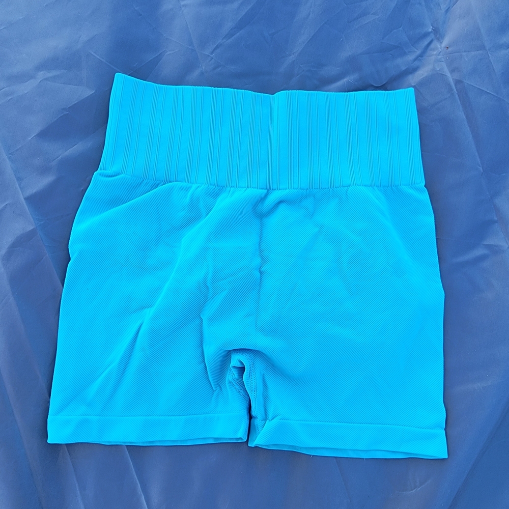 Women's Blue Active Shorts Srunch Butt